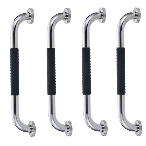 Barra de Apoio 30cm Inox Kit 4 Unidades Suporte Antiderrapante Banheiro Box Idoso Gestante Criança C