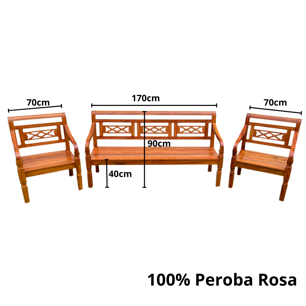 Kit Jogo de Banco Com Mesa de Centro em Madeira de Demolição Modelo X Sudeste Rústico - 7