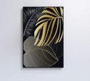 Ver imagem 2 de Quadro Folhas Douradas 3 - 80x120 - Adesivo Fotográfico