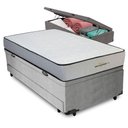 Ver imagem 1 de Bicama Baú + Colchão Solteiro Orthopedic D33 Cinza Vtech