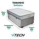 Ver imagem 5 de Bicama Baú + Colchão Solteiro Orthopedic D33 Cinza Vtech