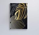Ver imagem 1 de Quadro Folhas Douradas 3 - 80x120 - Tecido Canvas