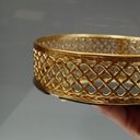 Ver imagem 3 de Bandeja Decorativa de Metal Dourado 5x15x15cm Servir Mesa Organizar Café