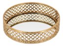 Ver imagem 1 de Bandeja Decorativa de Metal Dourado 5x15x15cm Servir Mesa Organizar Café