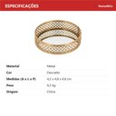 Ver imagem 4 de Bandeja Decorativa de Metal Dourado 5x15x15cm Servir Mesa Organizar Café