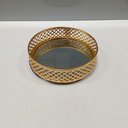 Ver imagem 2 de Bandeja Decorativa de Metal Dourado 5x15x15cm Servir Mesa Organizar Café