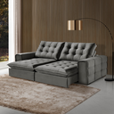 Ver imagem 1 de Sofá 180 Galliano Retrátil Reclinável Conforto Sofisticação:cinza