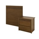 Ver imagem 2 de Painel Cabeceira Frisado Solteiro com LED e Mesa de Cabeceira 109x90cm Polidoro
