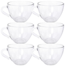 Jogo Xicaras Café/chá Vidro Transparente 220ml 6 Pç S/ Pires - 1