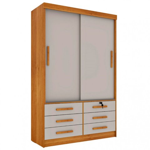 Guarda-roupa Casal Chicago 2 Portas 6 Gavetas Tcil Móveis