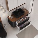 Ver imagem 2 de Conjunto para Banheiro Alice 1 Metro Suspenso com Cuba Stella - Fabribam