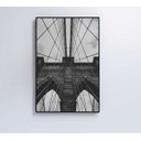 Ver imagem 1 de Quadro Ponte do Brooklyn Preto e Branco - 80x120 - Vidro Impresso