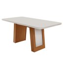 Ver imagem 2 de Mesa de Jantar Carolina 180cm com Tampo MDF Vidro Canto Copo Moderna Mobília