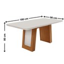 Ver imagem 3 de Mesa de Jantar Carolina 180cm com Tampo MDF Vidro Canto Copo Moderna Mobília