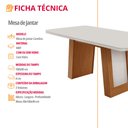 Ver imagem 6 de Mesa de Jantar Carolina 180cm com Tampo MDF Vidro Canto Copo Moderna Mobília