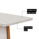 Ver imagem 4 de Mesa de Jantar Carolina 180cm com Tampo MDF Vidro Canto Copo Moderna Mobília