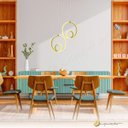 Ver imagem 2 de Luminária Teto Pendente Aliança Arco Redondo Dourado Led 3200k Luz Quente 17w Moderno Minimalista