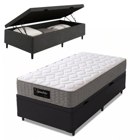 Cama Box Baú Colchão Solteiro Molas Ensacadas Splendido Munhoz
