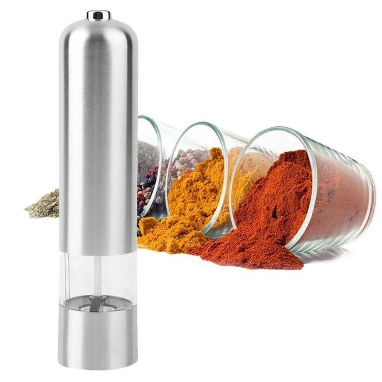 Moedor Pimenta ou Sal Gourmet Eletrico a Pilha Aço Inox Moedor Pimenta ou Sal Gourmet Eletrico a Pilha Aço Inox