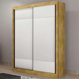 Guarda-Roupa Solteiro Falco Gold - - Freijó Dourado / Branco - 1 Guarda-Roupa Solteiro Falco Gold - - Freijó Dourado / Branco - 1