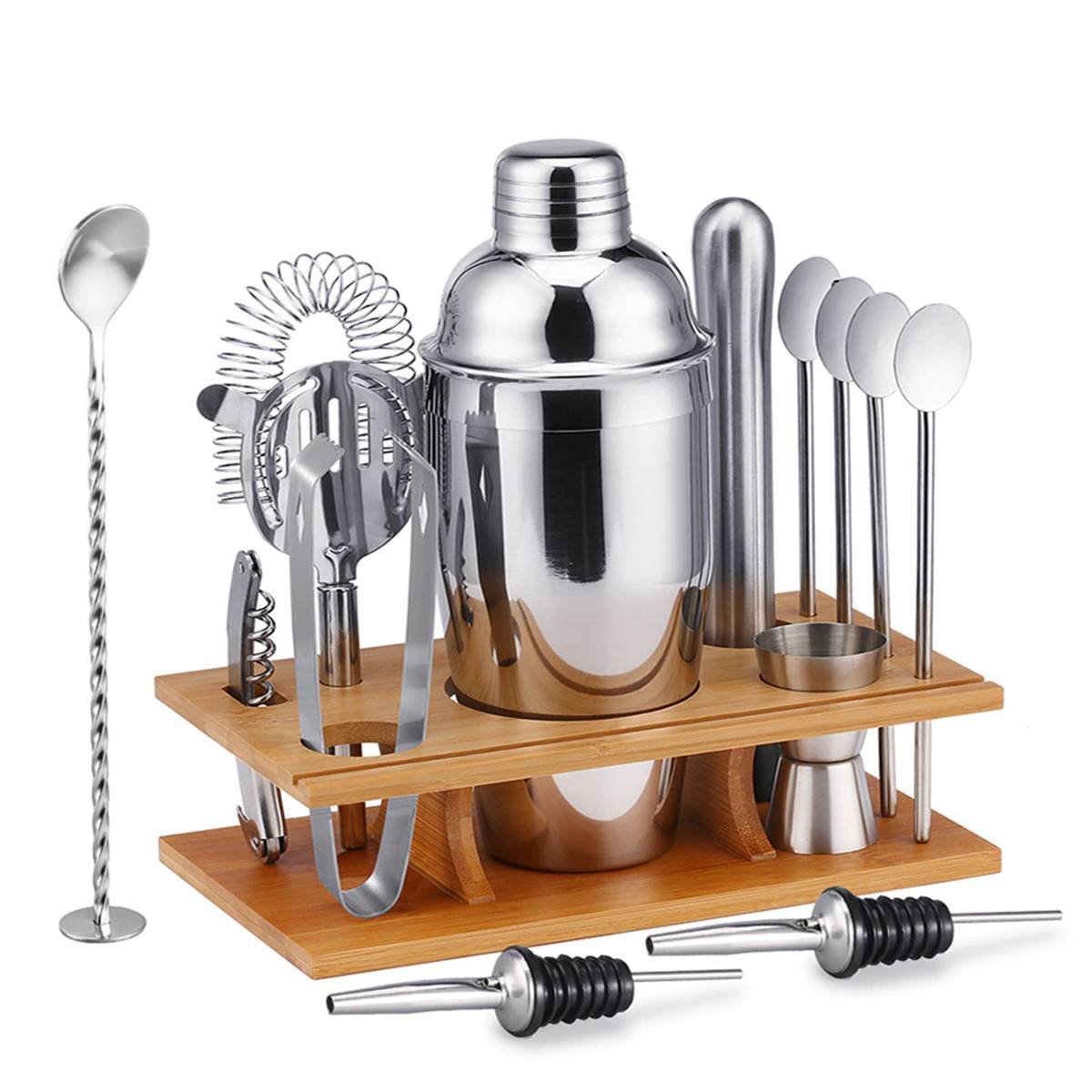 Kit bartender inox para preparo de drinks 14 peças Asia