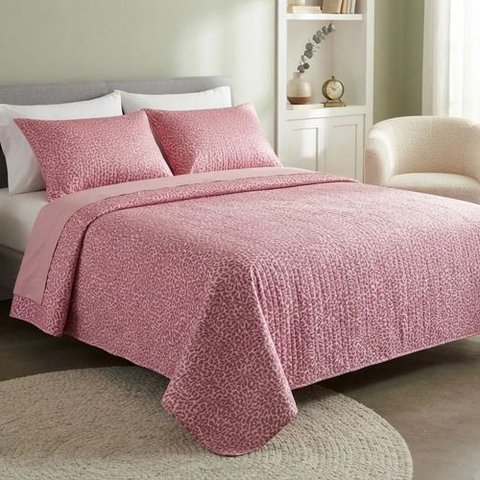 Cobreleito Casal King Duplaface 03 Pçs Animale 2,60 x 2,80 - Rosa