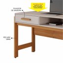 Ver imagem 5 de Escrivaninha para Escritório Minimalista 135cm com Gaveta e Nicho Liz Marrom/Cinamomo/Off White