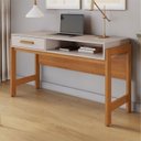 Ver imagem 2 de Escrivaninha para Escritório Minimalista 135cm com Gaveta e Nicho Liz