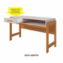 Ver imagem 6 de Escrivaninha para Escritório Minimalista 135cm com Gaveta e Nicho Liz Marrom/Cinamomo/Off White