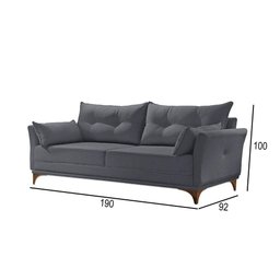 Sofá 3 Lugares Living M-97 Veludo Martins Grafite - 3