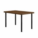 Ver imagem 2 de Mesa de Jantar 4 Lugares Retangular Base Pintura Tampo em MDP Marrom/Nogueira