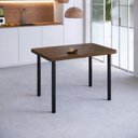Ver imagem 1 de Mesa de Jantar 4 Lugares Retangular Base Pintura Tampo em MDP Marrom/Nogueira