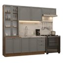 Ver imagem 2 de Armário de Cozinha Completa 270 cm Rustic/Cinza Vik Madesa 05