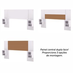Cabeceira Extensível Solteiro Casal com 2 Mesas Lateral:branco Camarim - 4