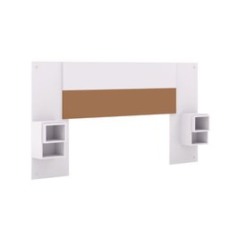 Cabeceira Extensível Solteiro Casal com 2 Mesas Lateral:branco Camarim - 1