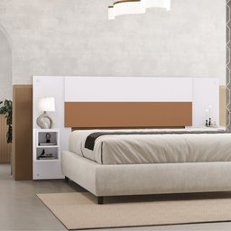 Cabeceira Extensível Solteiro Casal com 2 Mesas Lateral:branco Camarim - 2