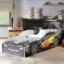 Ver imagem 2 de Cama Carro Infantil Montessoriana Mcqueen Quarto Criança Moderno Grade Proteção Carrinho Cor Preto