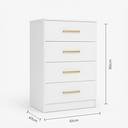 Ver imagem 5 de Cômoda 4 Gavetas Smart Branco