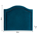 Ver imagem 2 de Cabeceira Solteiro Provençal Luxo Estofada Com Tachas - Veludo Azul Turquesa