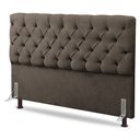 Ver imagem 1 de Cabeceira Cama Box Solteiro Lylla 90cm Capitonê com Frame Linho Cacau - Desk Design