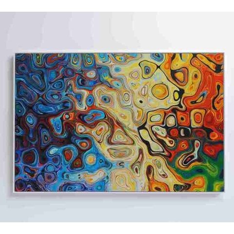 Quadro Abstrato Amebas - 120x80 - Tecido Canvas