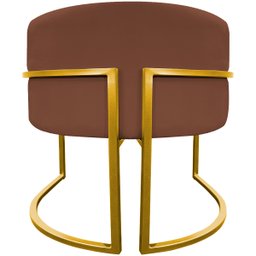 Poltrona Decorativa Para Sala Recepção Escritório Luna Suede Base de Ferro Dourada - 6
