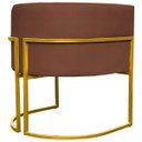 Ver imagem 5 de Poltrona Decorativa Para Sala Recepção Escritório Luna Suede Base de Ferro Dourada