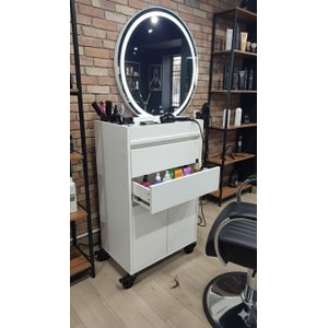 Carrinho Auxiliar N1 com 2 Gaveta e 2 Portas e Rodizio em Mdf 15mm Branco Tx. A800 X L500 X P300