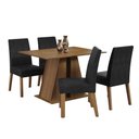 Ver imagem 2 de Conjunto Sala de Jantar Mesa Tampo de Madeira 4 Cadeiras Rustic/oxford Agnes Madesa