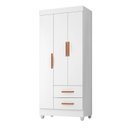 Ver imagem 2 de Guarda-Roupa para Quarto Infantil 3 Portas e 2 Gavetas com Pés Lite Branco