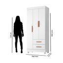 Ver imagem 5 de Guarda-Roupa para Quarto Infantil 3 Portas e 2 Gavetas com Pés Lite Branco