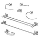 Ver imagem 1 de Kit Acessórios Quadrado Banheiro 100% Metal Cromado 7 Peças