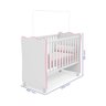Quarto Infantil Meu Soninho Guarda Roupa Berço E Cômoda Sapateira Branco/Rosa - FdECOR - 3