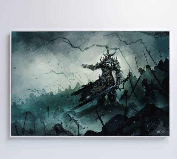 QUADRO JOGO WARCRAFT - 120x80 - Tecido Canvas - 4